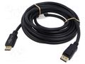 Cable; DisplayPort plug,both sides; PVC; Len: 5m; black; Core: Cu Goobay GOOBAY-74750