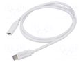 Cable; High Speed,USB 2.0; USB C socket,USB C plug; 1m; white LOGILINK CU0220