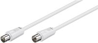 Antenna Cable (<70 dB), Double Shielded, 10 m, white - coaxial plug > coaxial socket 11514