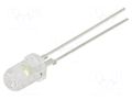 LED; white warm; 5mm; 45000mcd; 30°; Front: convex; 3.2÷3.6VDC OPTOSUPPLY OSM57L5A31Y