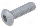 Screw; M3x10; 0.5; Head: button; hex key; HEX 2mm; steel; zinc BOSSARD B3X10/BN13255