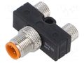 T adapter; PIN: 3; IP67; Y; M8 male,M8 female x2; Polarisation: A LUTRONIC 5012-02-MFF
