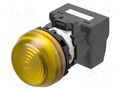Control lamp; 22mm; M22N; Illumin: LED; Ø22.3mm; IP66; 24VAC; yellow OMRON M22N-BG-TYA-YC-P