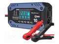 Charger: for rechargeable batteries; 10A; Out: crocodile clip QOLTEC QOLTEC-52482
