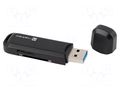 Card reader: memory; USB A plug; USB 3.0; SCARAB 2; black; 5Gbps NATEC NCZ-1874