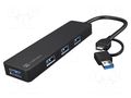 Hub USB; USB A socket x4,USB A plug,USB C socket,USB C plug NATEC NHU-2023