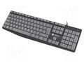 Keyboard; black,grey; USB A; wired,slim,US layout; Len: 1.8m NATEC NKL-1507