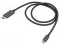 Cable; HDMI plug,USB C plug; textile; HDCP 2.2,HDMI 2.0,USB 3.1 GOOBAY GOOBAY-75699