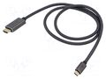 Cable; HDMI plug,USB C plug; textile; HDCP 2.2,HDMI 2.0,USB 3.1 GOOBAY GOOBAY-75700