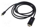Cable; DisplayPort plug,USB C plug; PVC; 3m; black GOOBAY GOOBAY-75706