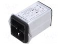 Connector: AC supply; socket; male; 6A; 250VAC; C14 (E); KFA; 5x20mm SCHURTER 4301.7004