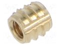 Threaded insert; brass; M2,5; L: 4mm; Features: duroplast; TRISERT® TAPPEX KVT-139M2.5