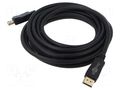 Cable; DisplayPort plug,both sides; PVC; Len: 5m; black; Core: Cu Goobay GOOBAY-74758