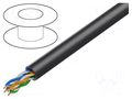 Wire; U/UTP; 4x2x24AWG; 5e; outdoor; wire; Cu; Insulation: PE; black DIGITUS DK-1511-V-1-OD