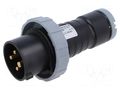 Connector: AC supply 3-phase; plug; male; PIN: 4; 16A; IP&S; IP69K AMPHENOL 2CMA166478R1000