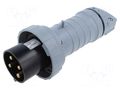 Connector: AC supply 3-phase; plug; male; 63A; 500VAC; IP&S; IP69K AMPHENOL 2CMA166788R1000