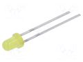 LED; yellow; 3mm; 100÷200mcd; 60°; Front: convex; 1.7÷2.4VDC; 60mW EVERLIGHT 204-10UYD/S530-A3