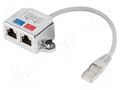 Splitter; silver; Cat: 5e; RJ45 socket x2,RJ45 plug x1; 0.15m LANBERG AD-0026-S