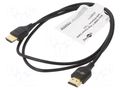Cable; HDMI plug,both sides; HDCP 2.2,HDMI 2.0,slim; 1m; black GOOBAY GOOBAY-75293