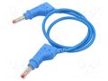 Test lead; 19A; banana plug 4mm,both sides; Len: 0.5m; blue STÄUBLI XZG410/SIL-05023