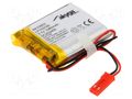 Re-battery: Li-Po; 3.7V; 1580mAh; cables,JST SYP-02T-1 socket AKYGA BATTERY AKY-LP103740