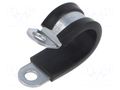 Fixing clamp; ØBundle : 19mm; W: 15mm; steel; Cover material: EPDM KALE CC-D1-19X15-W1EPDM