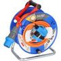 CEE cable reel with 23+2m RN cable in orange (camping cable reel with CEE corner coupling incl. socket + CEE plug, for outdoor use) 1182470100 4007123673797