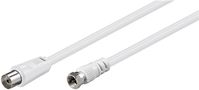 SAT/Antenna Adapter Cable (<70 dB), Double Shielded, 2.5 m, white - F plug > coaxial socket 11830