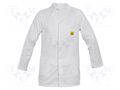 Coat; ESD; S (unisex); cotton,polyester,carbon fiber; white REECO ESDCOAT-W-S