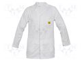 Coat; ESD; XS (unisex); cotton,polyester,carbon fiber; white REECO ESDCOAT-W-XS