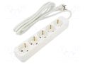 Extension lead; 3x1.5mm2; Schuko; Sockets: 5; rubber; white; 3m; 10A LANBERG PS0-05F-0300-W