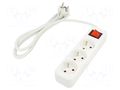 Extension lead; 3x1mm2; Sockets: 3; rubber; white; 1.5m; 10A LANBERG PS1-03E-0150-W