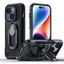 Joyroom Dual Hinge case for iPhone 14 Plus armored case with a stand and a ring holder black, Joyroom 6956116732585 6956116732585