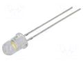 LED; white warm; 5mm; 8400÷10000mcd; 90°; Front: convex; 2.7÷3VDC OPTOSUPPLY OSM57L5B91A