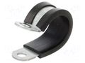 Fixing clamp; ØBundle : 28mm; W: 20mm; steel; Cover material: EPDM KALE CC-D1-28X20-W1EPDM