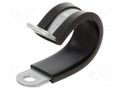 Fixing clamp; ØBundle : 30mm; W: 20mm; steel; Cover material: EPDM KALE CC-D1-30X20-W1EPDM
