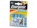 Battery: alkaline; AA; 1.5V; non-rechargeable; 4pcs; Maximum ENERGIZER BAT-LR6/EGU-B