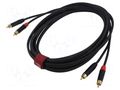 Cable; Jack 6,3mm plug x2,both sides; 3m; black; PVC REDS MUSIC AU1330BX