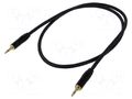 Cable; Jack 3.5mm plug,both sides; 1m; black; Øcable: 6mm; PVC REDS MUSIC AU1910BX