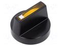 Knob; Actuator colour: yellow; plastic; Ø18mm; Body: black EAO 52-928.40