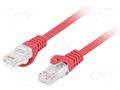 Patch cord; RJ45 plug,both sides; U/UTP; 6; stranded; Cu; LSZH; red LANBERG PCU6-10CU-0500-R