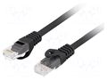 Patch cord; RJ45 plug,both sides; U/UTP; 6; stranded; Cu; LSZH LANBERG PCU6-10CU-1500-BK