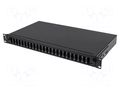 Fiber patch panel; black; Number of ports: 24; rack 19" LANBERG FOP1-24SD-LQB