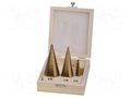 Drill set; for metal,step; thin tinware,metal,steel; 3pcs. PROLINE PRE-77803