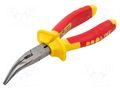 Pliers; insulated,curved,half-rounded nose; 160mm PROLINE PRE-28516