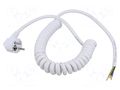 Cable; 3x1.5mm2; CEE 7/7 (E/F) plug angled,wires; PUR; coiled SIMECH WTT00014B
