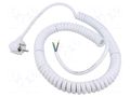 Cable; 3x1.5mm2; CEE 7/7 (E/F) plug angled,wires; PUR; coiled SIMECH WTT00016B