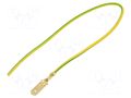 Cable with crimped terminals; H05V-K; 1mm2; yellow-green; 250mm CHEVAL E63-100YG025