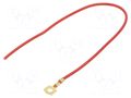 Cable with crimped terminals; H05V-K; 1mm2; red; 250mm; ring CHEVAL M4-100RD025