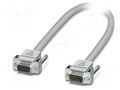 Cable; D-Sub 9pin socket,D-Sub 9pin plug; PVC; Len: 3m; grey; IP54 PHOENIX CONTACT 2302023